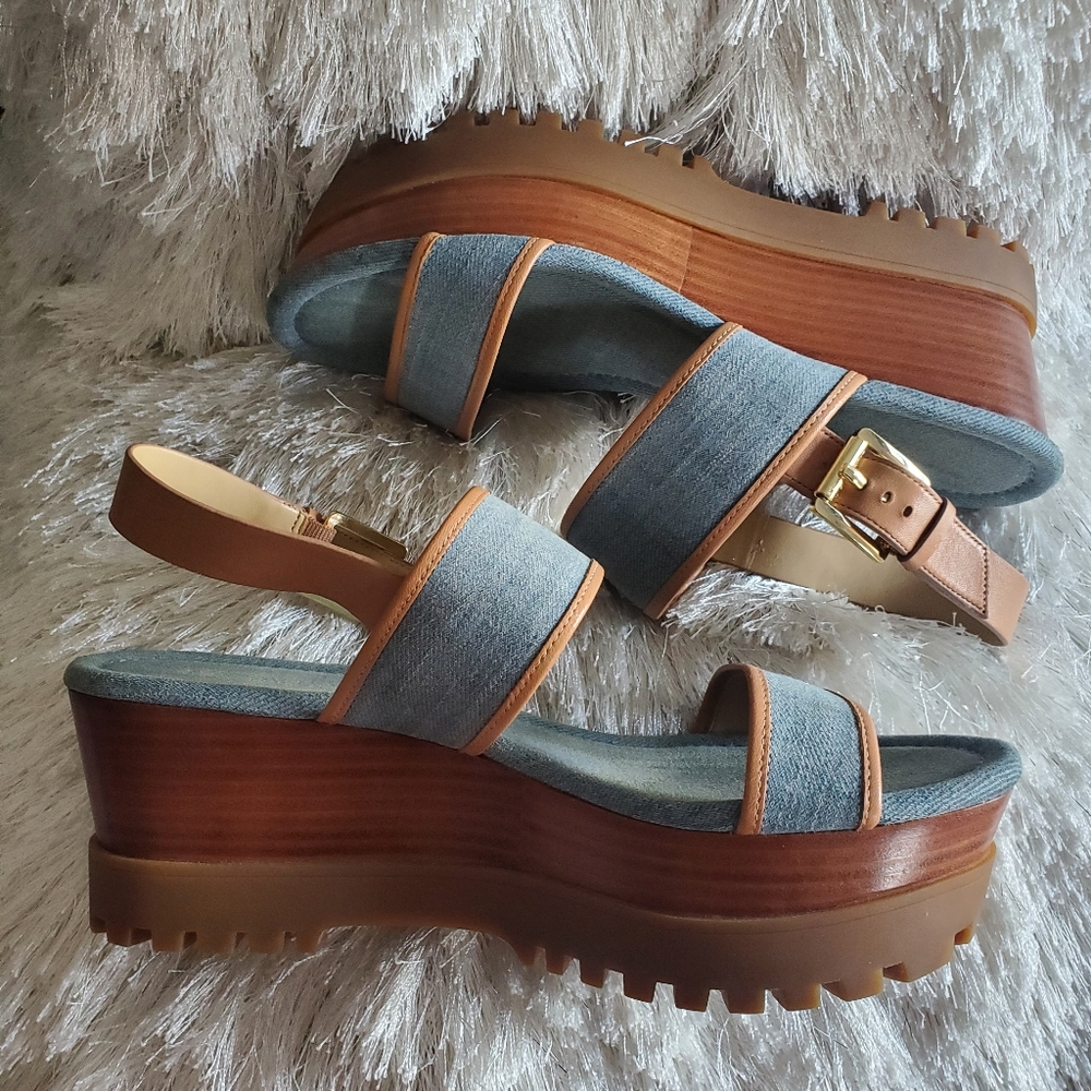 Michael Kors Jean Flatforms with wood/rubber sole